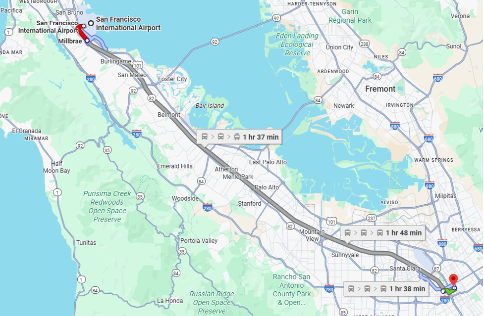 Directions from SFO
